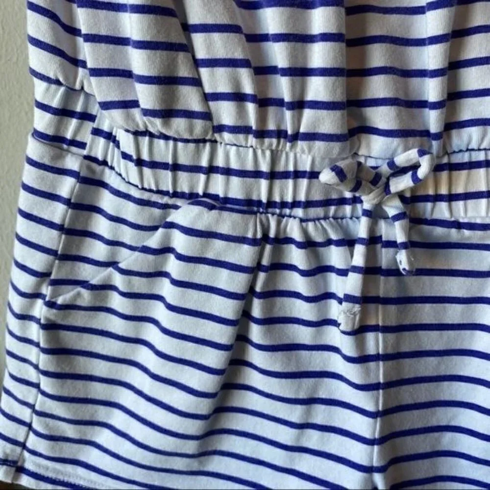 Art & Eden Nelli Romper Organic Blue Stripe Sz 5